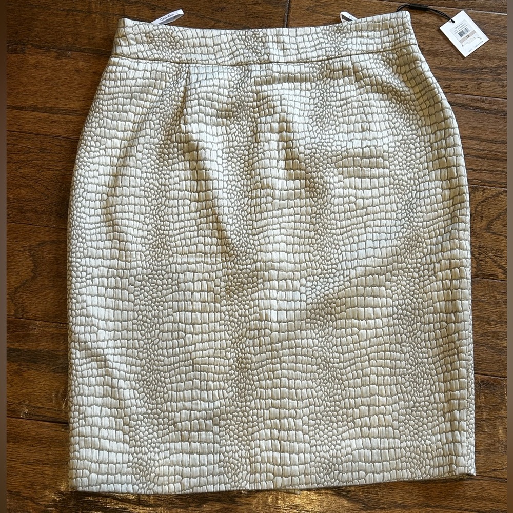 Calvin Klein Snake Skin Print Pencil Skirt. Size 12